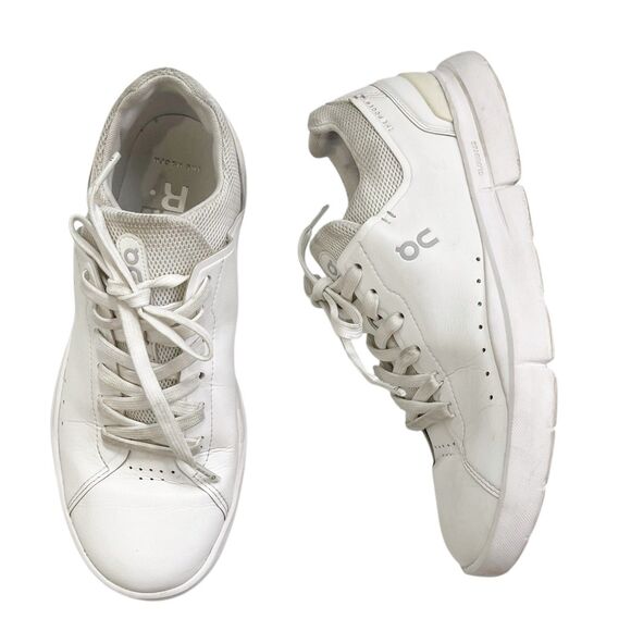 On The Roger Advantage Women's Size 9 White Tennis Shoes Mesh Faux Leather - Picture 2 of 13